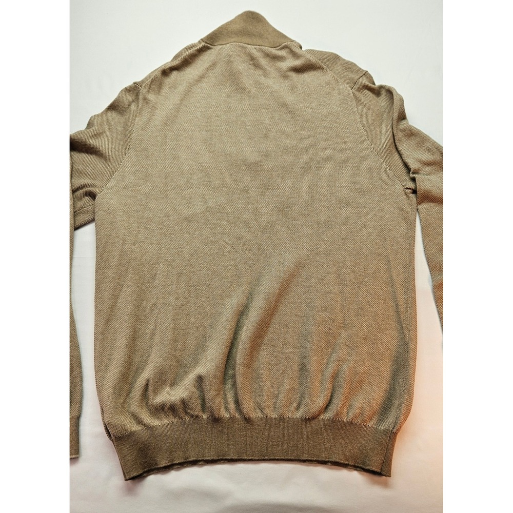 Polo Ralph Lauren Mens XXL Tan Pima Cotton Quarter Zip Sweater Pullover Pony Log - Picture 5 of 5
